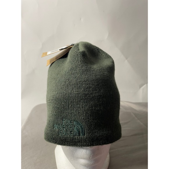 The North Face Jim Beanie Hat Thyme Green Knit Cuffed Winter OS - Picture 1 of 7
